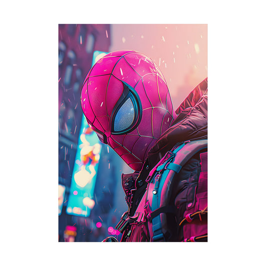 Neon Web-Slinger Poster