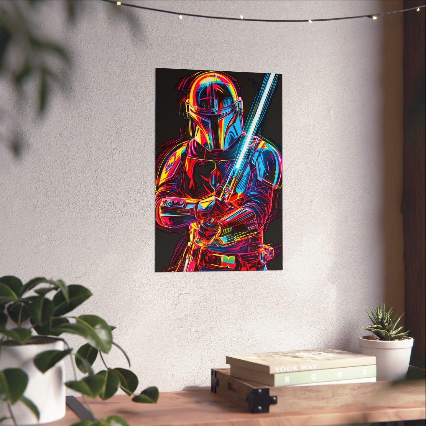 Neon Mandalorian poster