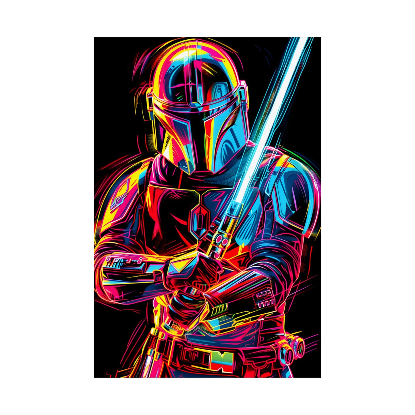 Neon Mandalorian poster