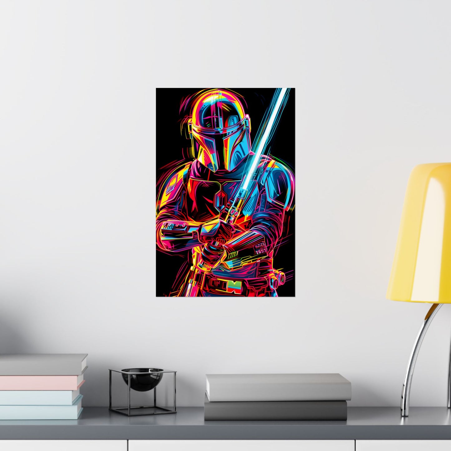 Neon Mandalorian poster